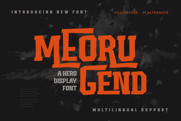 Meoru Gend: Bold Display Font for Epic Game Design